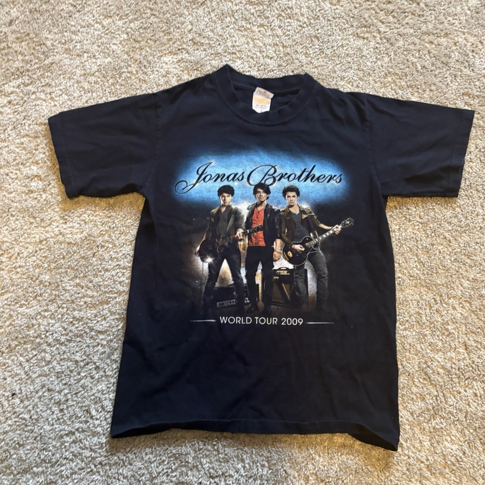 2009 Jonas Brothers Work Tour T Shirt Double Sided Men's Small Boy‎ Band